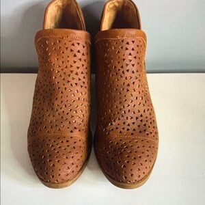Perforated Brown Ankle Booties